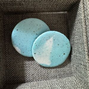 Blue and White Clay Jumbo Studs